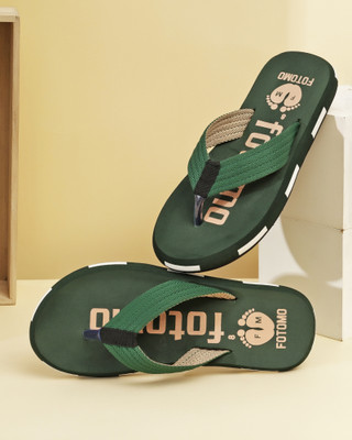 FOTOMO Men Premium Trendy Comfortable Lightweight Stylish Antiskid Slippers(Green , 8)