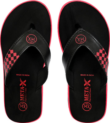 metax Men Flip Flops(Red , 8)