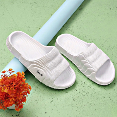 ERANC Men Slippers(White , 7)