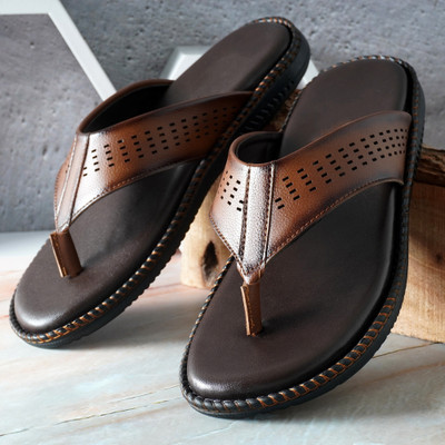 Feet King Men Slippers(Tan , 7)
