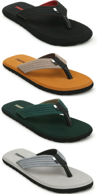 Footup Men Slippers(Black, Brown, Green, Grey , 10)
