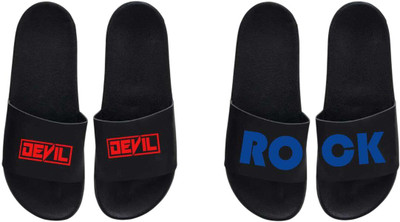 nvisan Men Slides(Red, Blue, Black , 10)