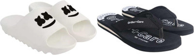 Sirex Men Slides(Black, White , 6)