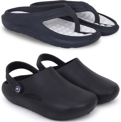 KAPYANSH Men Slippers(Black, Black , 8)