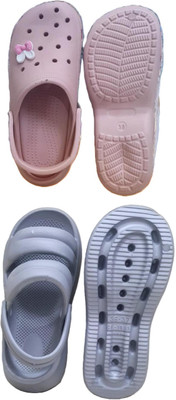 ESA Women Slippers(Pink, Grey , 4)