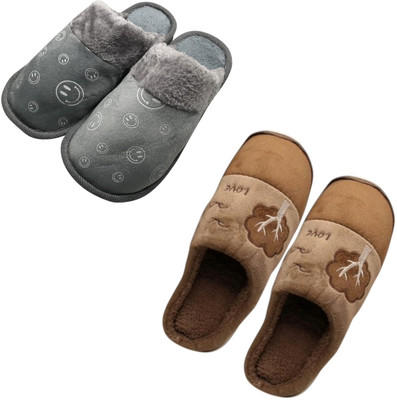 Mahi Enterprises Men Flip Flops(Grey, Brown , 8)