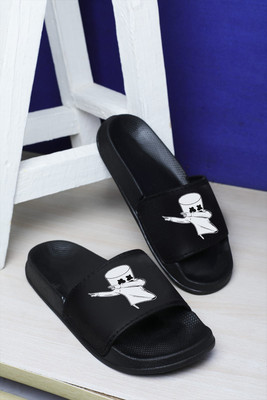Footox Men Slides | Clogs | Flipflop Slippers(Black , 7)