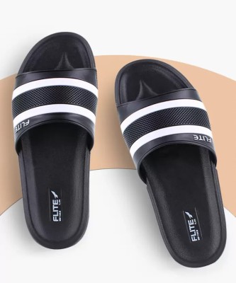 FLITE Men Slides(Black, White , 7)