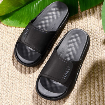 FLITE Men Slides(Black, Grey , 8)