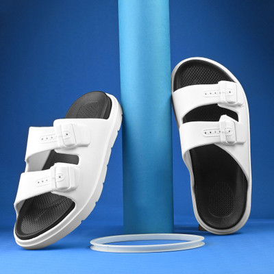 Birde Men Slippers(White, Black , 7)