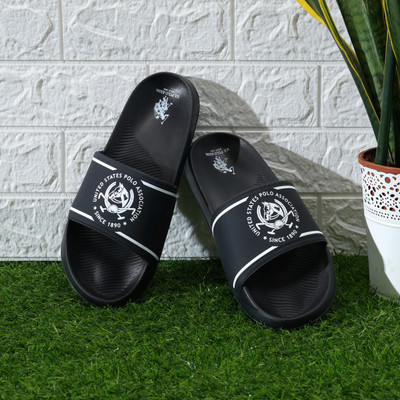 U.S. POLO ASSN. Men Slides(Black , 10)
