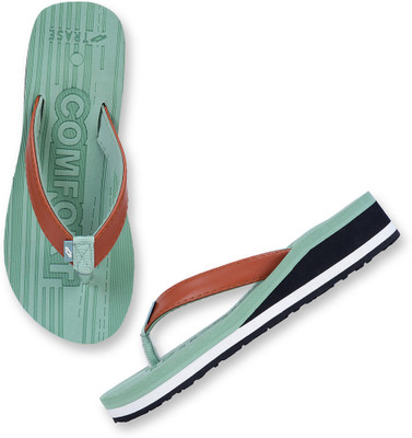 TRASE Women Flip Flops(Green , 6)