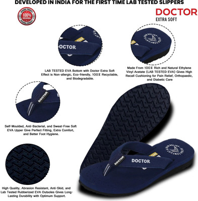 DOCTOR EXTRA SOFT Women House Slipper Ortho Care Dr Orthopaedic Diabetic Comfortable MCR Flat Flip Flops(Navy , 7)