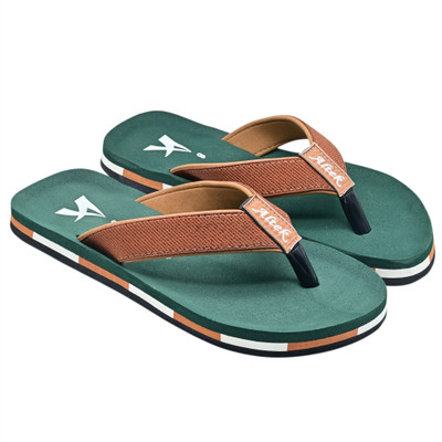 Altek Men Flip Flops(Green , 7)