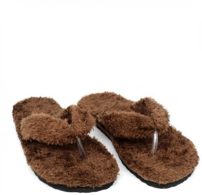 WOLVESDEN Women Flip Flops(Brown , 7)