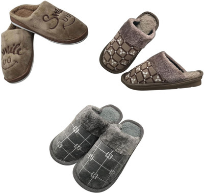 Mahi Enterprises Men Flip Flops(Brown, Beige, Grey , 10)