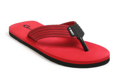 house of common Men Flip Flops(Red , 7)