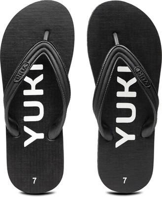 YUKI Men Soft Orthopedic Slipper for Men|Diabetic, Heel Pain Relief, Anti-Skid Daily Use Flip Flops(Black , 6)