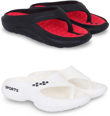 KAPYANSH Men Slippers(Red, White , 8)