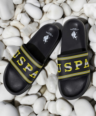 U.S. POLO ASSN. Men Slides(Black , 8)