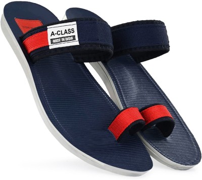 A-CLASS Men Slippers(Blue, Red , 7)