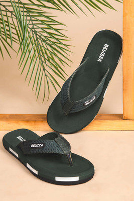 Belizza Men Flip Flops(Green , 9)