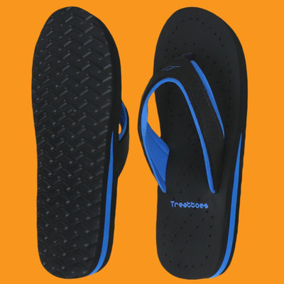 TREATTOES Women Doctor Ortho Care Diabetic Extra Soft Orthopaedic Comfort House Dr Slippers Flip Flops(Black, Blue , 6)