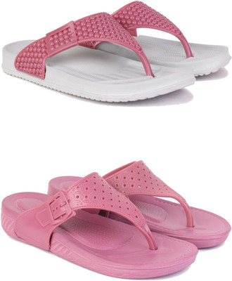 ABN Women Slippers(Pink, White , 7)