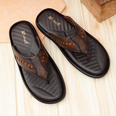 Venice Men Flip Flops(Brown , 9)