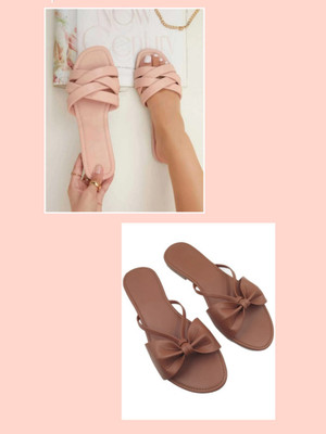raj-rajeshwari collection Women Slides(Pink , 5)