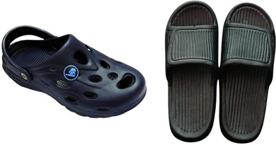 BLIBBERS Men Slides(Blue, Black , 6)