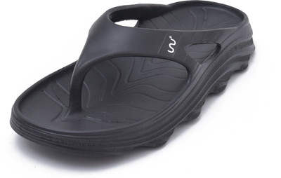 Doubleu Men Men Riva Thong Black Flip Flops(Black , 7)