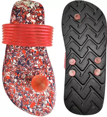 PARIE Men Slippers(Red , 5)