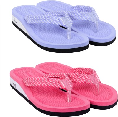 Dashny Women EXTRA SOFT HEEL Ortho Care Orthopaedic Comfort Slippers For Women & Girls Flip Flops(Purple, Pink 7)