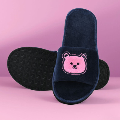 Y key Women Slides(Navy , 8)