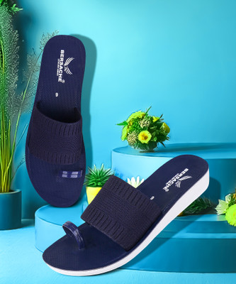 BERSACHE Women Flip Flops(Blue , 7)