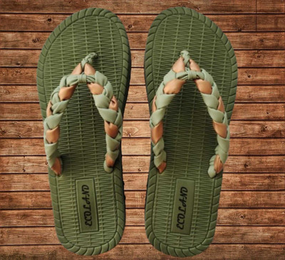 ECOLAND Women Flip Flops(Olive , 7)