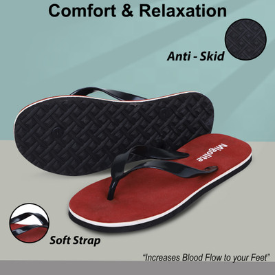 MIGOLITE Men Flip Flops(Maroon , 8)
