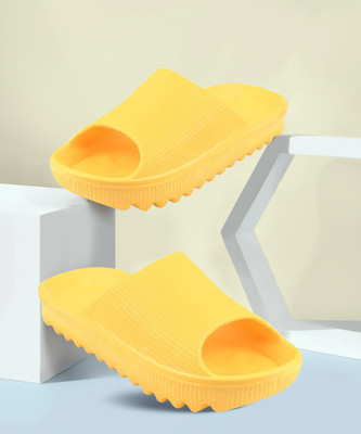 SUNINOW Women Slides(Yellow , 4)