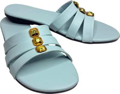 Xcen Women Slides(Blue , 6)