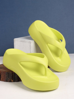 Myshtezia Women Slippers(Green , 6)