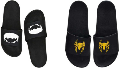 nvisan Men Slides(White, Yellow , 8)