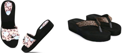 BOOMBEAUTY Women Flip Flops(Multicolor , 8)