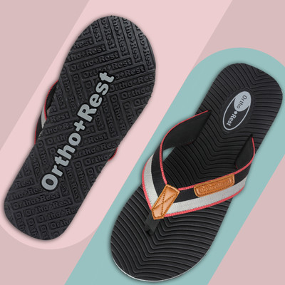Ortho + Rest Men Slippers(Black , 10)
