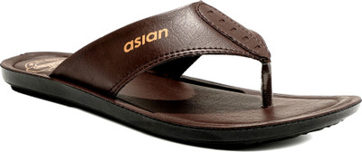 asian Men Flip Flops(Brown , 10)