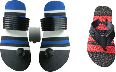 skyflip Men Slides(Blue, Red , 10)