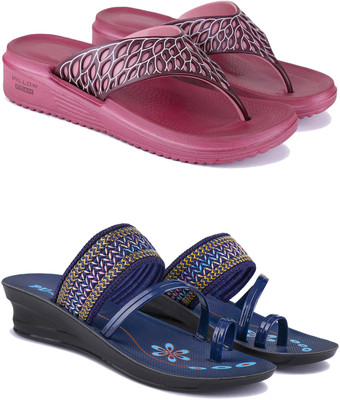 DRACKFOOT Women Slides(Blue , 5)