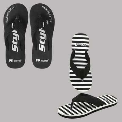 PKKART Men Slippers(Black, Black , 7)