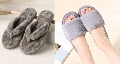 Sale YUG Women Flip Flops(Grey, Grey , 5)