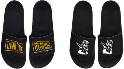 nvisan Men Slides(Yellow, White, Black , 10)